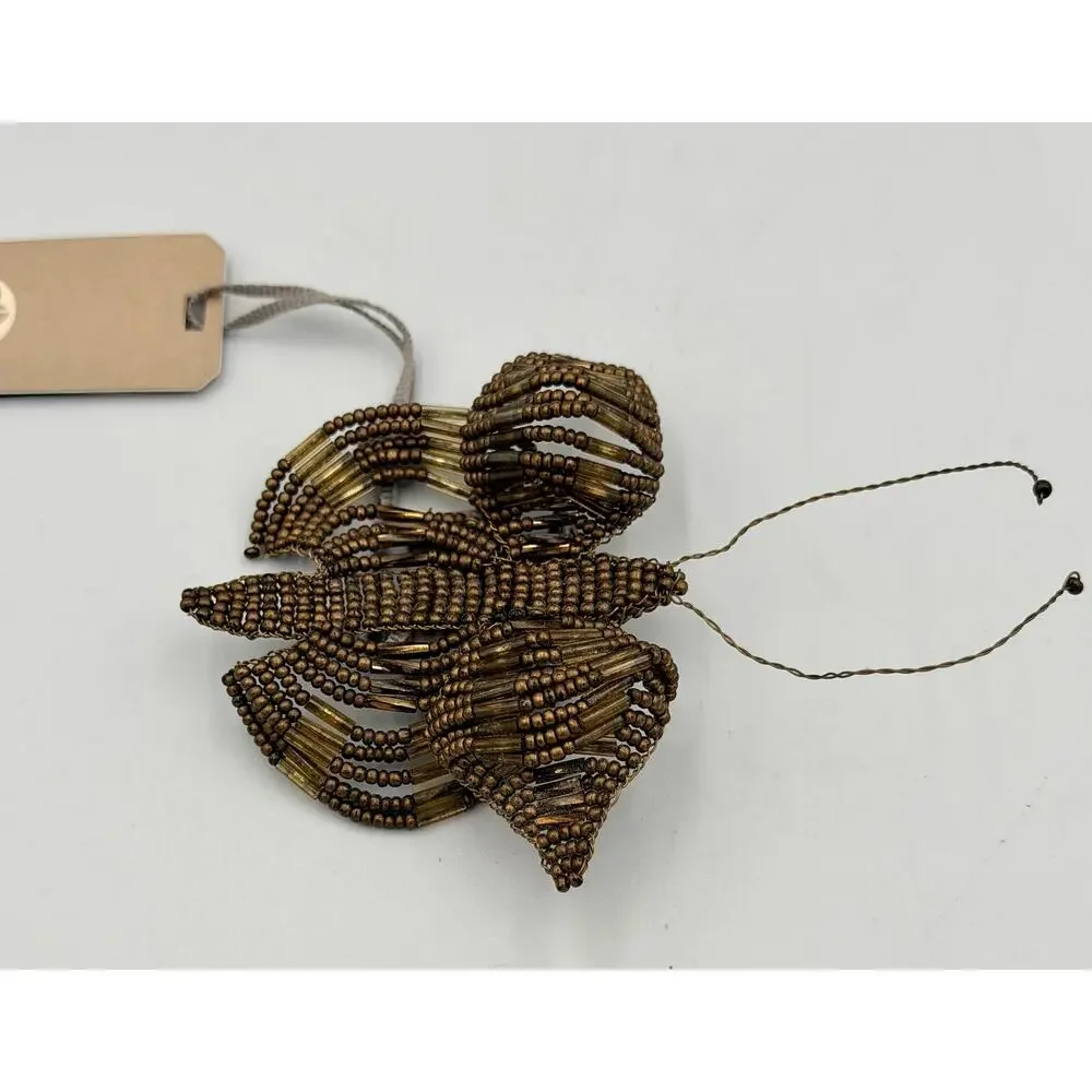 Hoss Intropia Hand Crafted Beaded Moth Butterfly Brooch